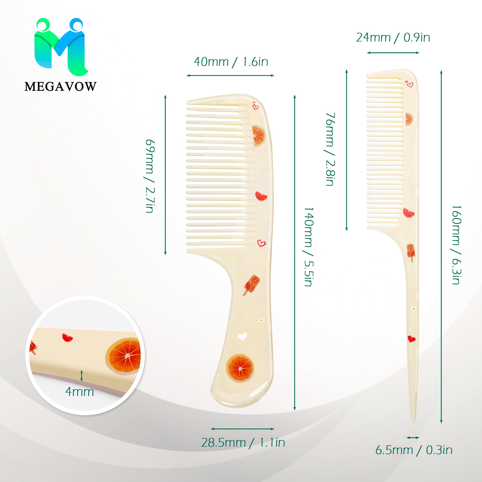4 Pièces Brosse à Cheveux, Brosse Démêlante et Ensemble de Peignes pour Filles Garçons Coiffure Cheveux Secs et Mouillés Femmes Mignonnes Cadeau