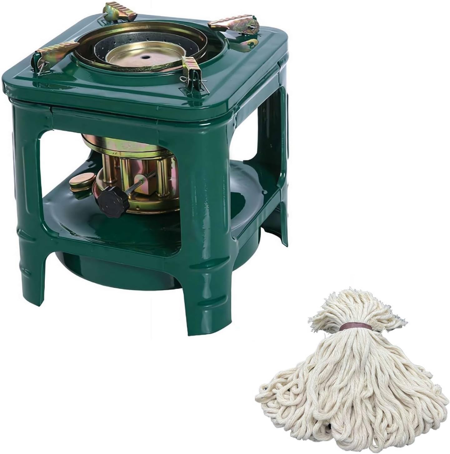 8-Wicks Portable Kerosene Stove – Compact Multi-Wick Kerosene Heater for Outdoor Cooking, Emergency Preparedness and Off-Grid Living – Ideal for Campers, Hikers, and Cuban Households+Kerosene Core