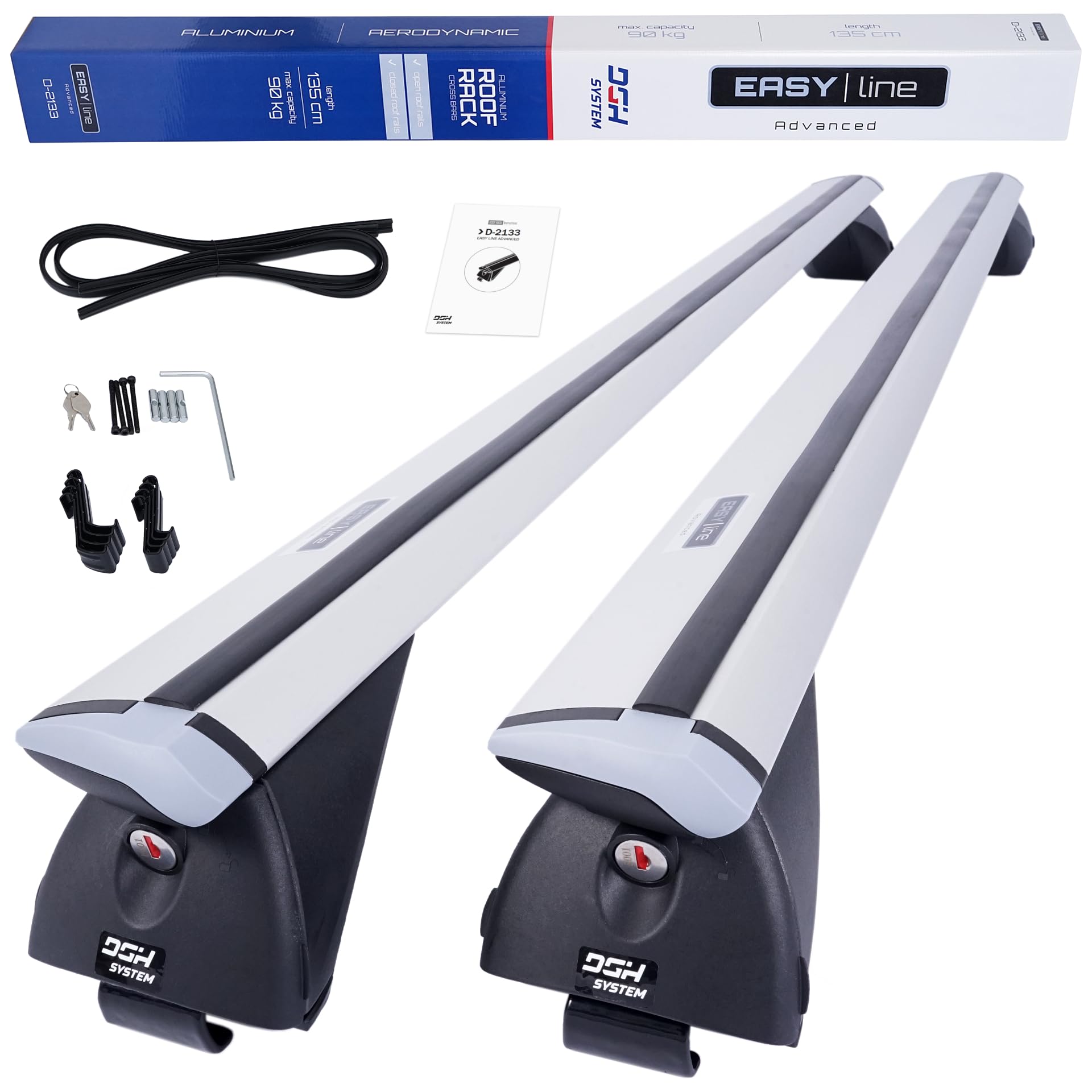 Barres De Toit Dgh System Easy Line Basic Plus 120 Cm - Pour Dacia Logan MCV Break 2007-2012, Charge 90 Kg