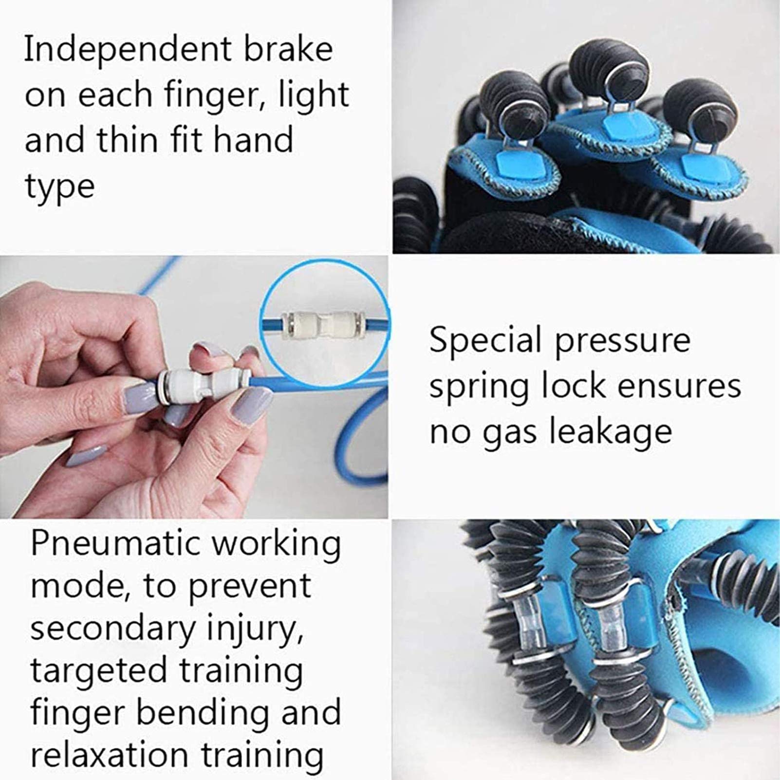 Dispositivo De Entrenamiento De Dedos, Guantes De Robot De Rehabilitación, Flexión Y Extensión Ortopédica De Dedos, para Pacientes con Hemiplejía por Accidente Cerebrovascular