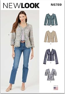 New Look UN6789A Misses' Jackets Sewing Pattern Packet, Design Code N6789, Sizes 8-10-12-14-16-18, Multicolor