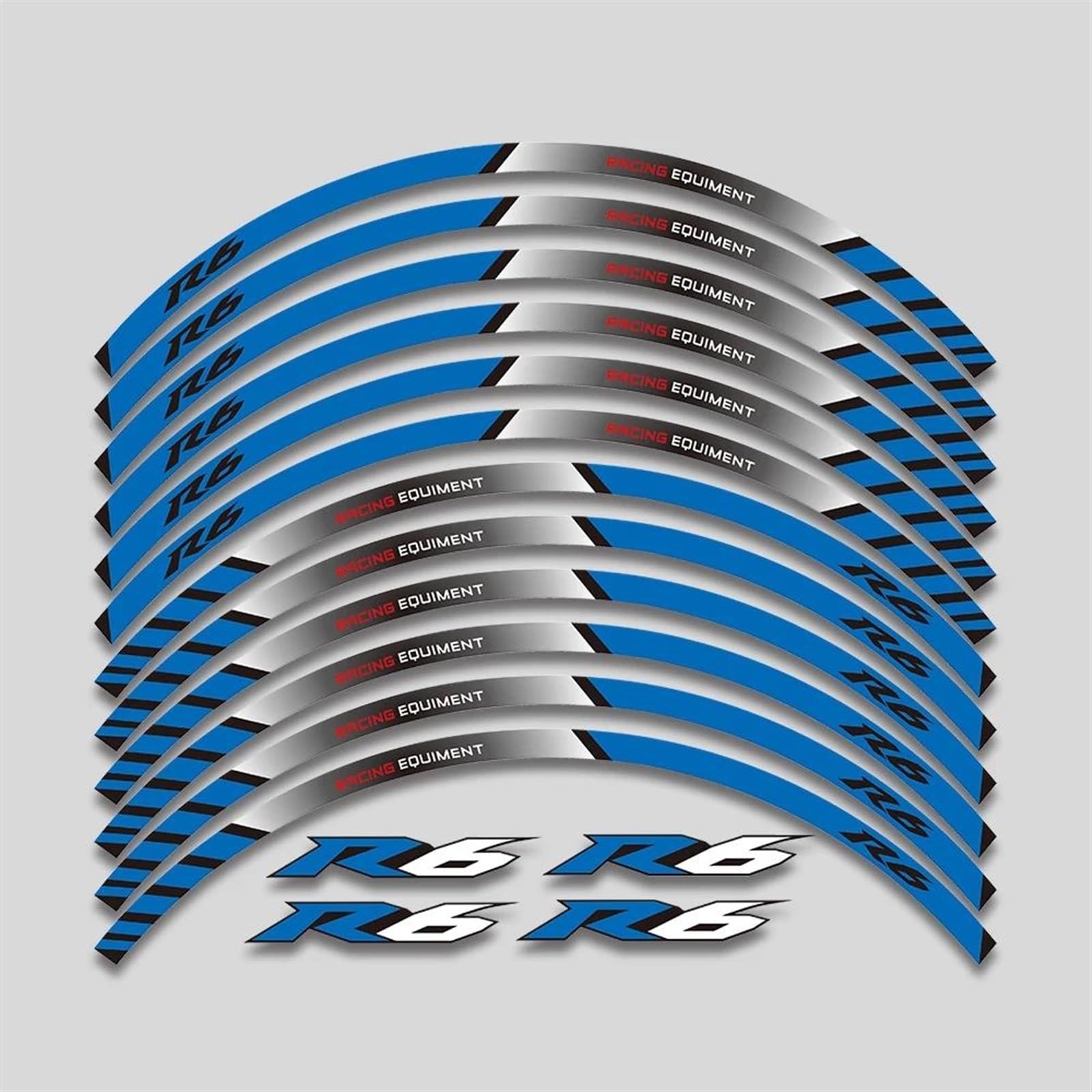 Stickers Motorcycle Wheel Stickers Reflective Rim Motorbike Waterproof Decals for YZFR6 YZF R6(Style 2)