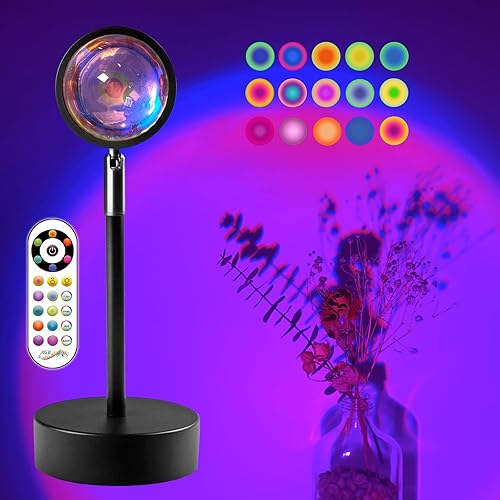 Tacopet Sunset Lamp Projector Sunset Night Light Sunset Projection Lamps Christmas Sunset Light with Remote Mood Lighting Rainbow Sunlight lamp Led Colorful Changing for Home Bedroom