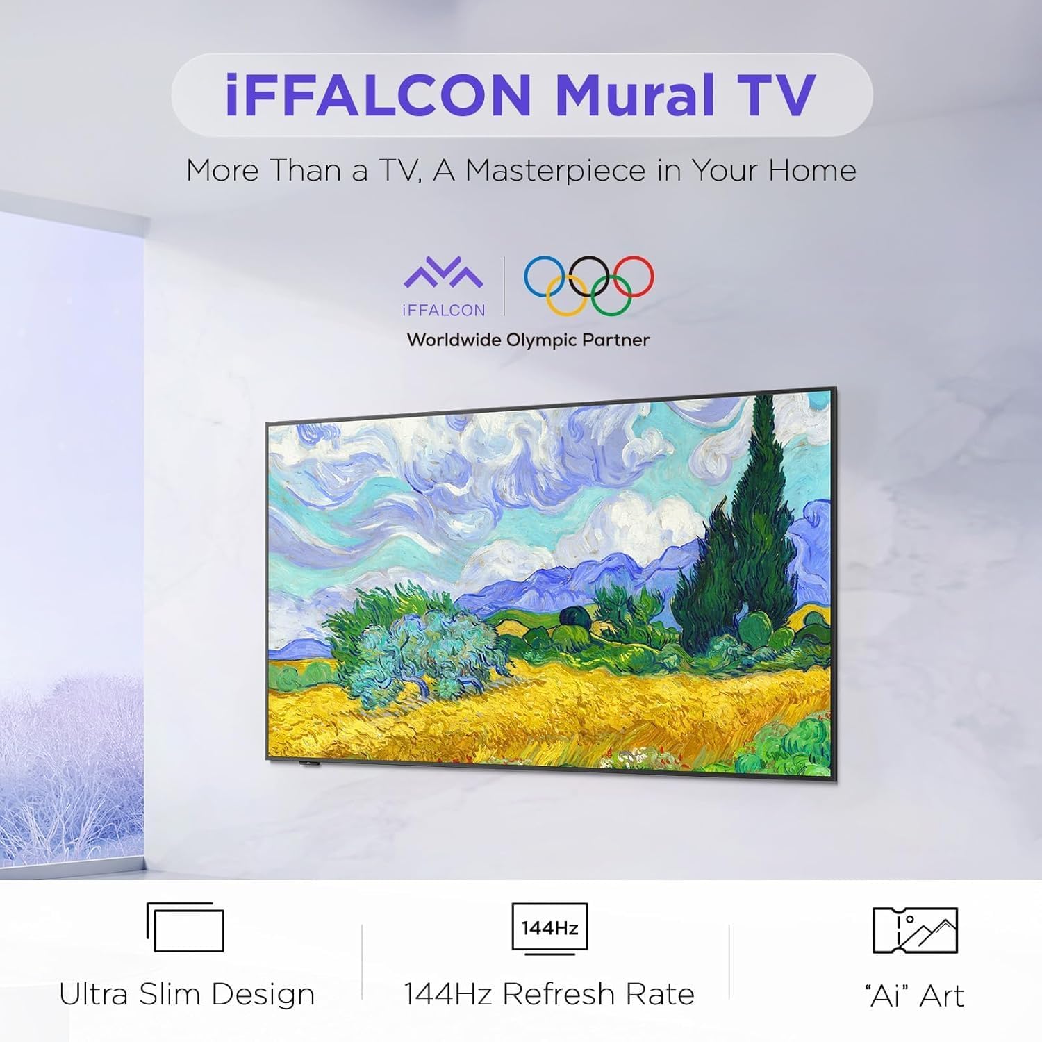 iFFALCON 55-Inch Class QLED 4K F75 Smart TV, Ultra-Slim 1.1'' Floating Picture Frame TV, Seamless Wall-Mount Installation | Dolby Vision IQ, 144Hz, Google TV, Alexa | Works w/Legacy Devices 3 71D8eoFN7fL. AC SL1500