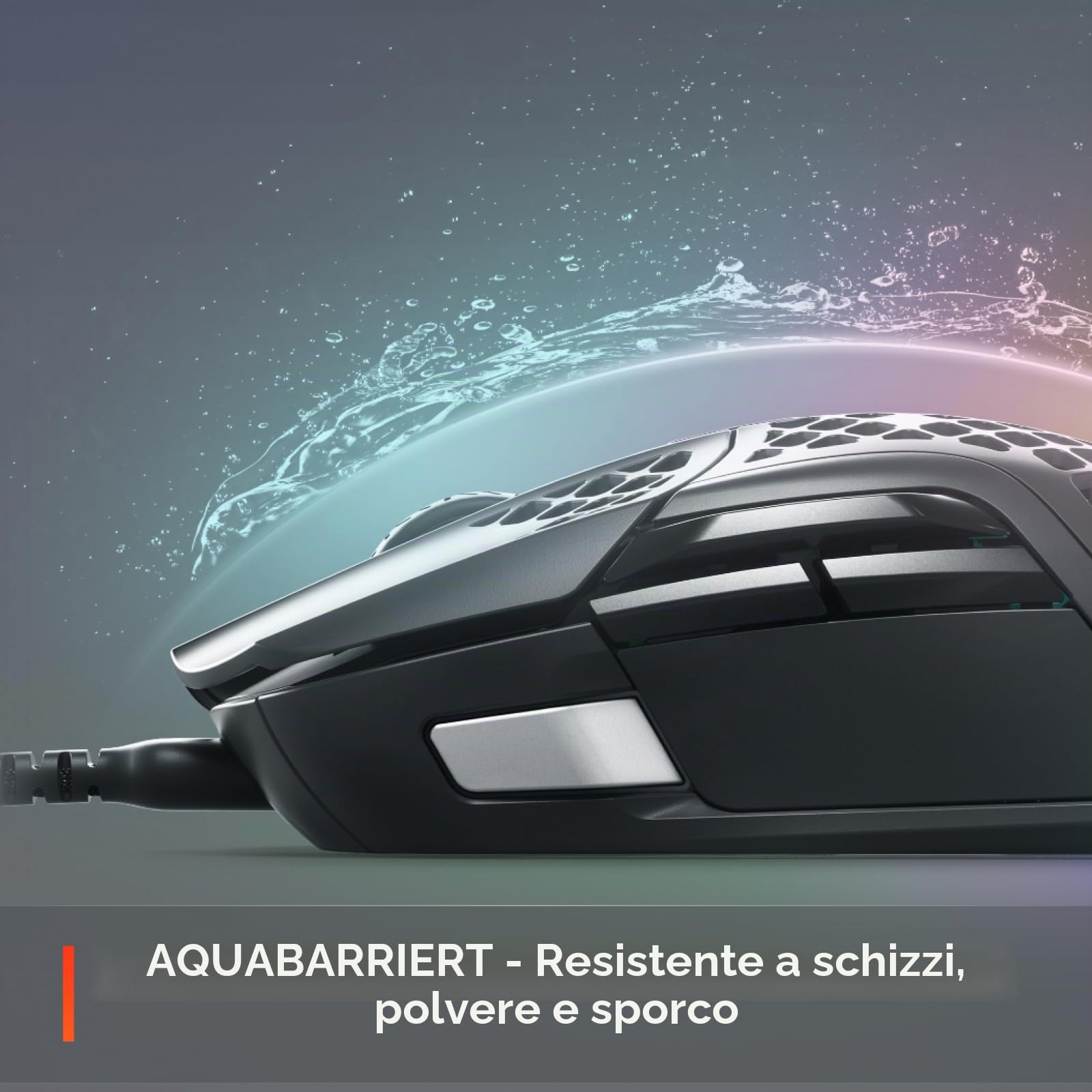 SteelSeries Aerox 5 - Mouse da gioco Holey RGB, design ultraleggero resistente all'acqua, sensore ottico TrueMove Air 18K DPI