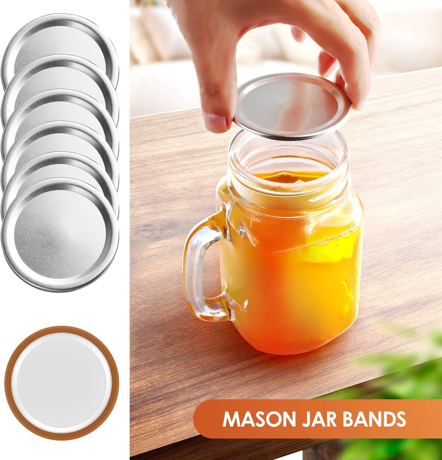 48-Count Aebor Canning Lids, Mason jar Lids Regular Mouth Canning Lids for Ball Canning jars Split-Type Lids Leak Proof and Secure, 100% Fit & Airtight, Small Mouth Canning Lids Regular Mouth(70mm)