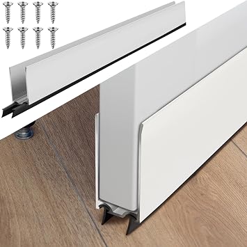 Pushglossy 1 Pack 1" x 35.5" Storm Door Sweep Replacement Bottom Sweep Aluminum Expander for 1" Thickness Security Storm Door WeatherstrippingWhite