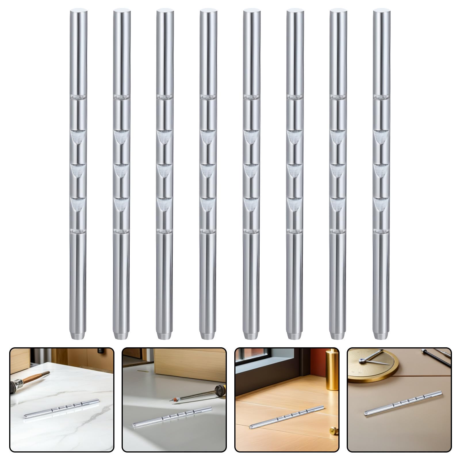 VOSAREA Lot de 8 Tiges Appui-tête pour Siège Auto en Métal Argenté, Fixation Solide Soutien Tête et Cou, Compatible Voiture et Caravane