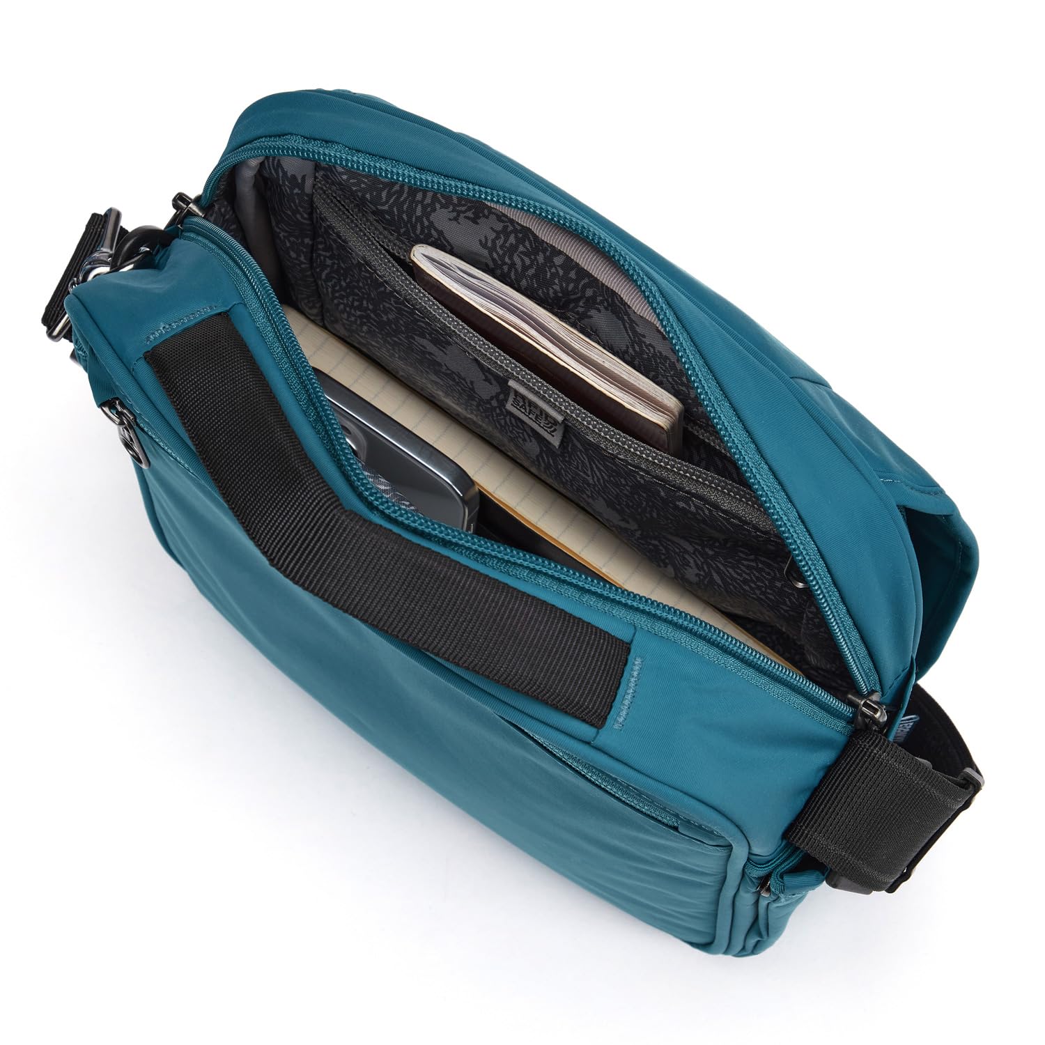 Pacsafe LS200 Crossbody - Anti-Diebstahl-Umhängetasche aus ECONYL