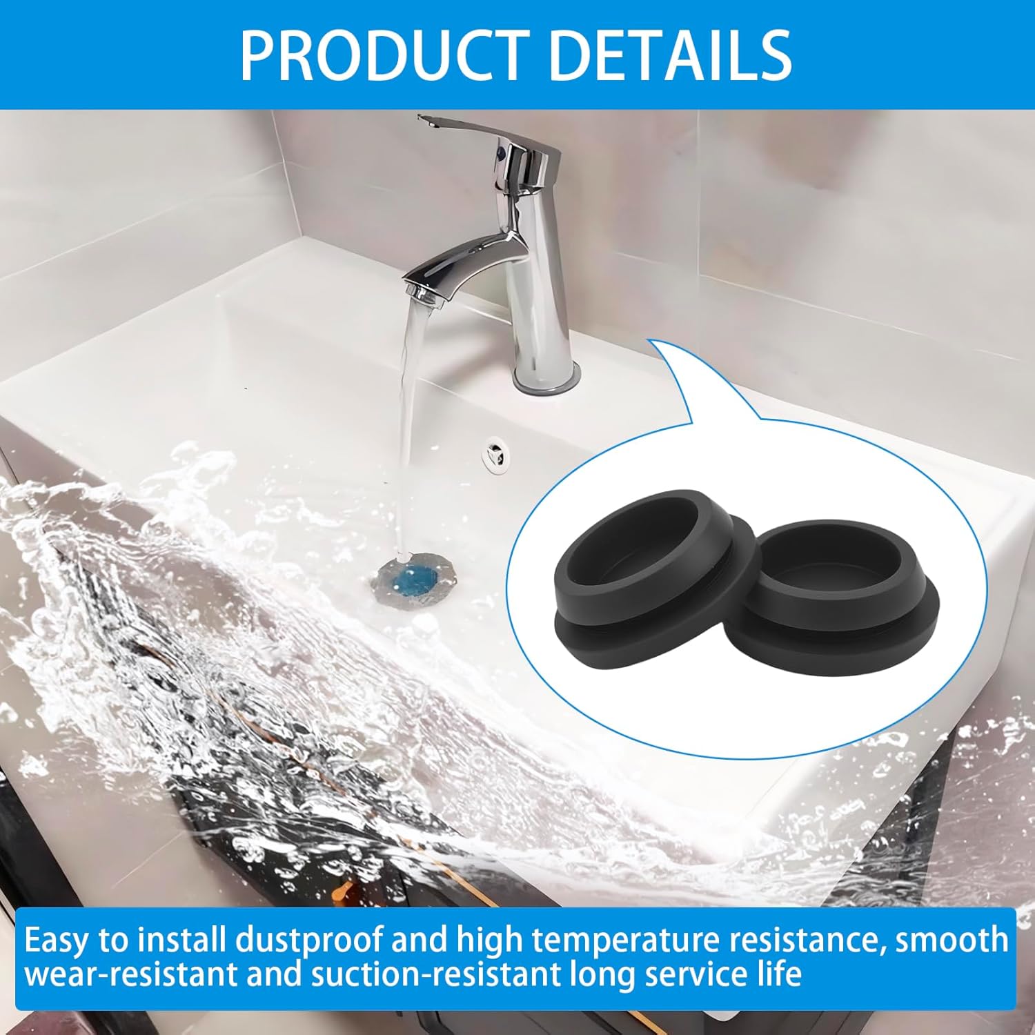 uses Black Rubber Hole Plugs with Different Quantities and Sizes of Holes for Furniture, Industrial Equipment, Laboratory Vessels, Gardening Water Pipes, etc (7) (8158)