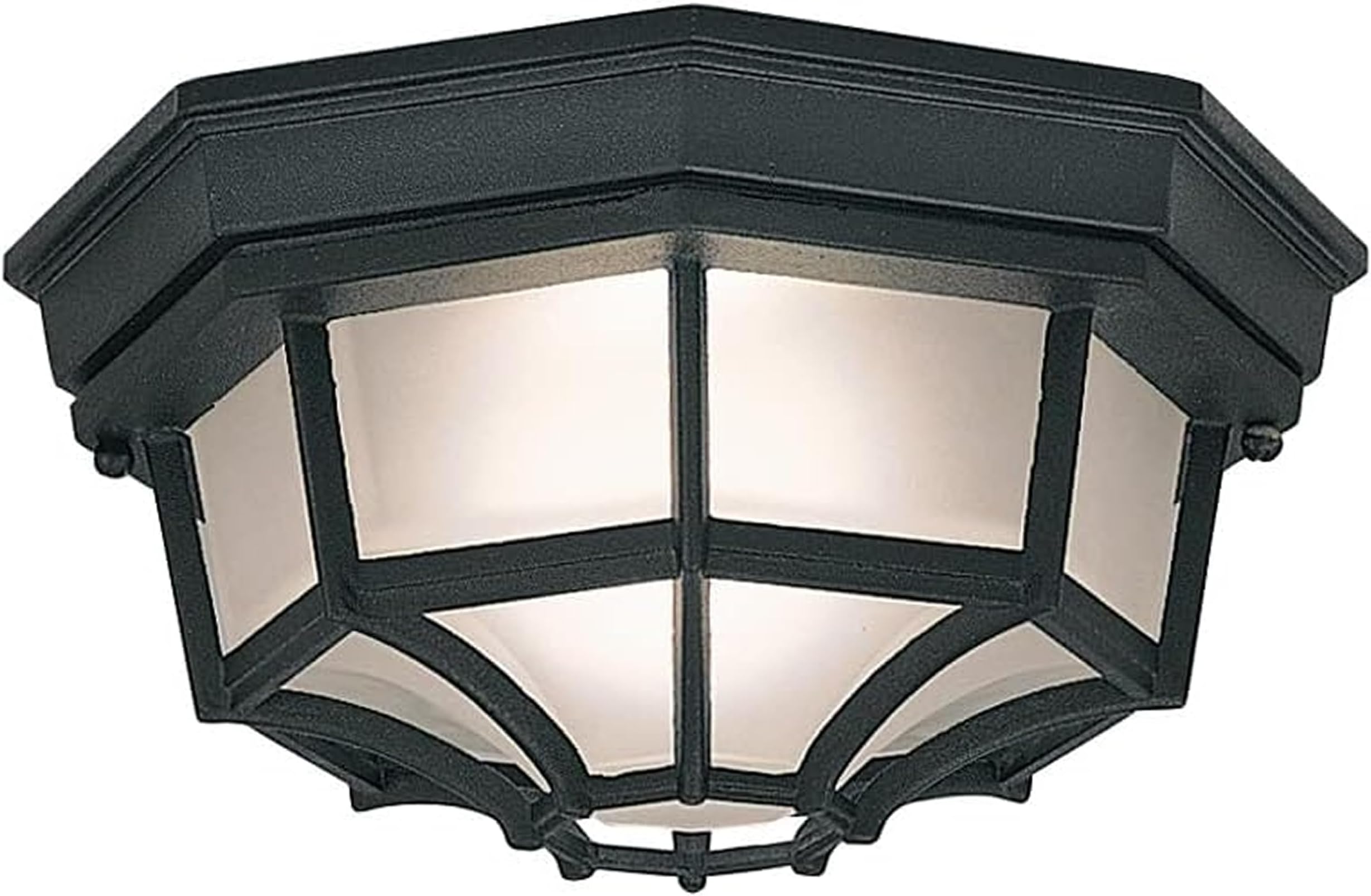 2067-BK Builder Cast Outdoor Flush Mount Ceiling Light, 10.5 in W, Black