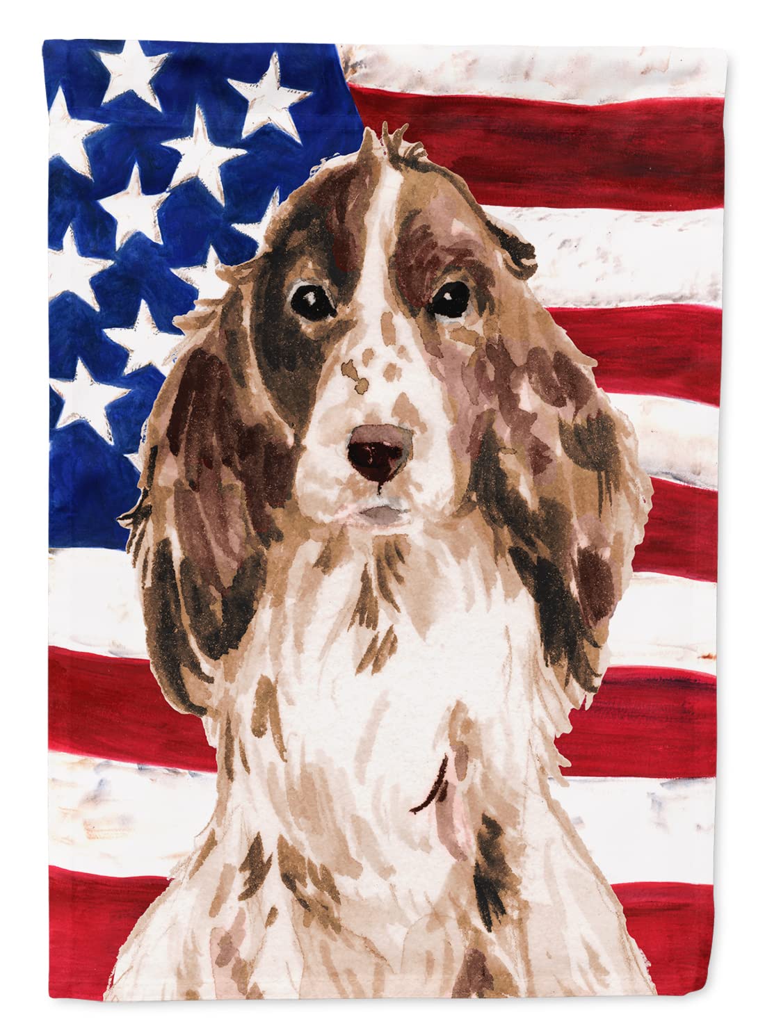 Caroline's Treasures BB9377GF Brown Parti Patriotic Flag Garden Size , Small, multicolor