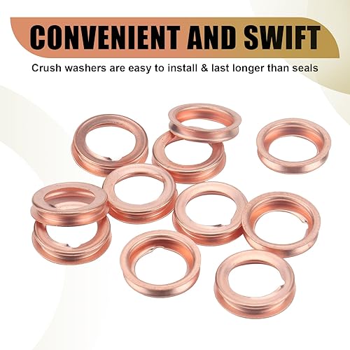 Miniatura 5 de Paquete de 12 juntas de tapón de drenaje de aceite, anillos de sellado en forma de O, arandelas de cobre, piezas de repuesto automáticas,