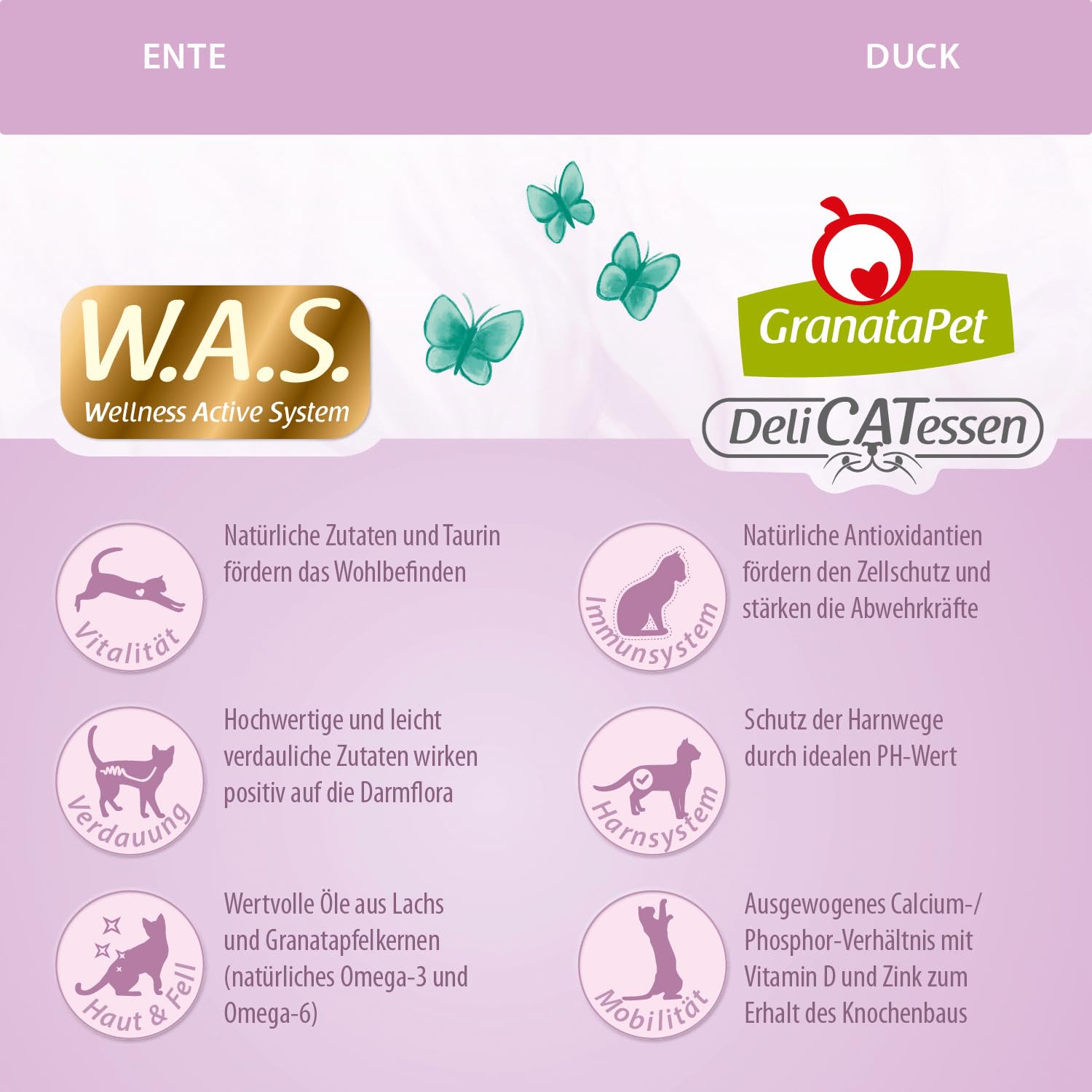 Granatapet Delicatessen Karma dla Kotów, Kaczka/Kurczak, 9 kg | Karma pełnoporcjowa, Bez zbóż, Bez dodatku cukru, Tauryna, Olej z łososia i małża nowozelandzka, Made in Austria