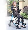 Folding Walking Frame, Walker with Seat for Elderly - Easy Folding Senior Walker with Padded Backrest - Lightweight Mobility Walking Aid for Adult Elderly, Aluminum Frame