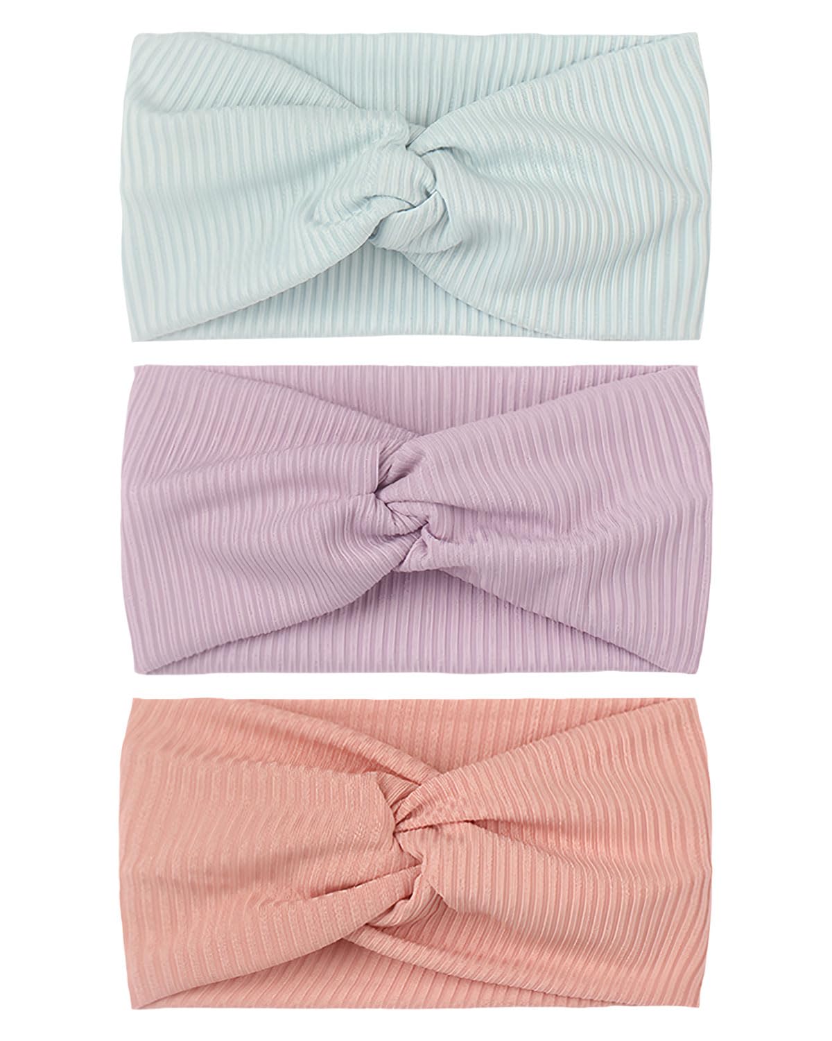 KGDUYC 3PCS Turbante bebé con lazos, diademas bebe, para niñas de 0-3 meses. Cintas de pelo de punto torcidas en diademas Bandeau,cinta pelo bebe,diademas bebe niña 0-3 meses