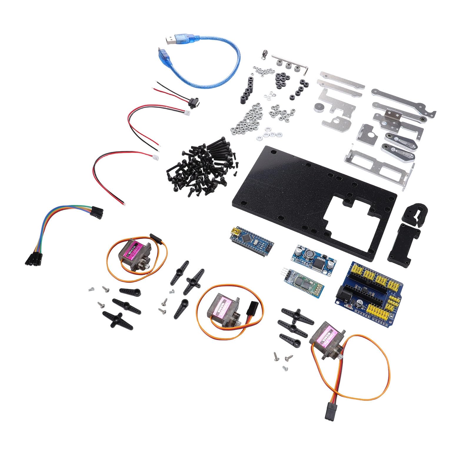 Bewinner Kit Robot da Disegno Fai-da-te, Robot Educativo per Scrittura con Plotter a Penna con Bluetooth, Servo con Ingranaggio Completamente in Metallo per Bambini Apprendimento STEM e Sviluppo di