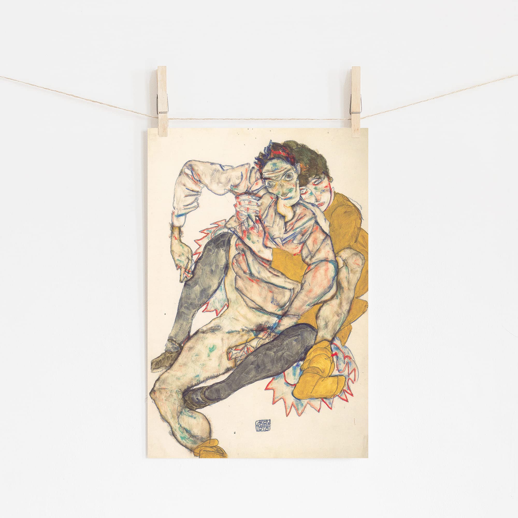 Amazon.com: Egon Schiele - Sitting Couple (1915) Photo Poster