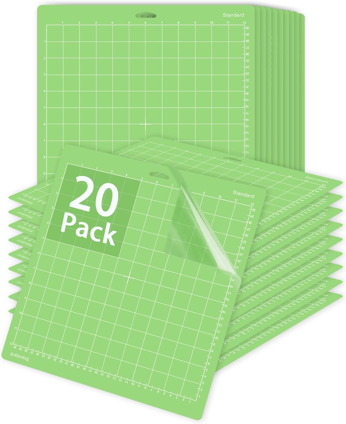 Gwybkq Cutting Mat 12x12 20 Pack, Compatible With Cricut Maker 3/Maker/Explore 3/Air 2/Air/One Standard Green Grip Replacement Accessories