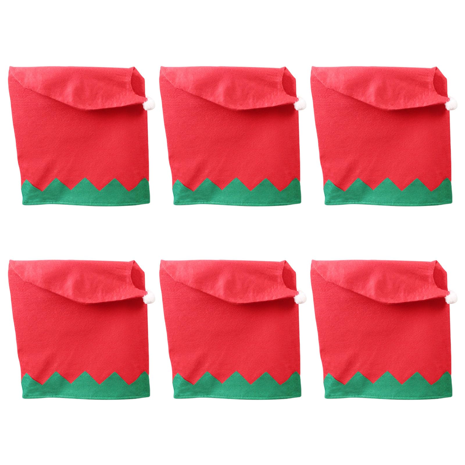 Tsophreniq Christmas Themed Redness Green Chair Back Slipcovers with Santa Hat Cover for Home and Party Decoration Festives Coverings