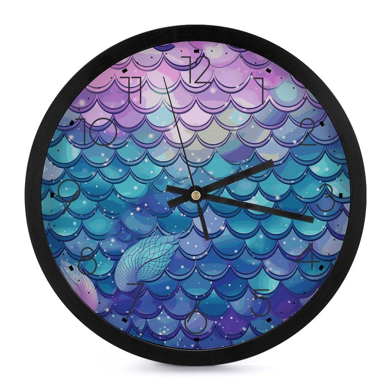 Grande horloge murale numérique design nénuphar à piles - Décoration murale salon