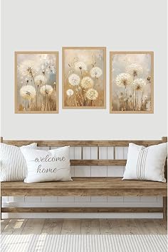 Kututr Dekorize Mdf Tablo Seti 3 Parça Mm Salon Oturma Odası Için Bohem Duvar Dekoru 3043,Siyah Beyaz 13 X 17