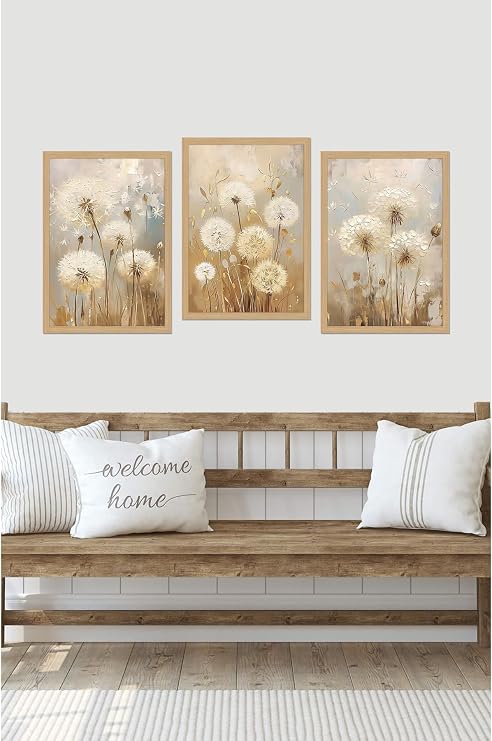 Kututr Dekorize Mdf Tablo Seti 3 Parça Mm Salon Oturma Odası Için Bohem Duvar Dekoru 3043,Siyah Beyaz 13 X 17
