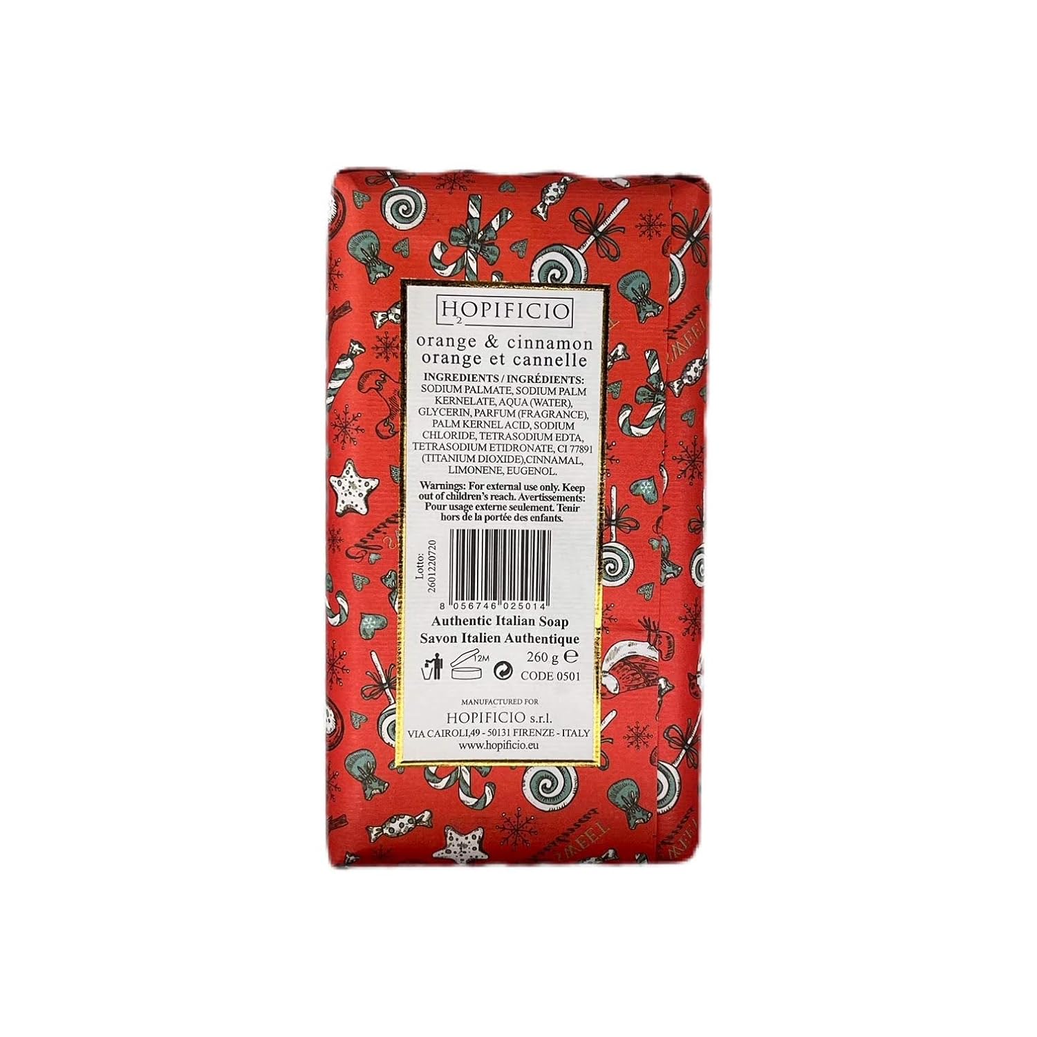 Orange & Cinnamon Holiday Finest Milled All-Natural Bar Soap � 260g