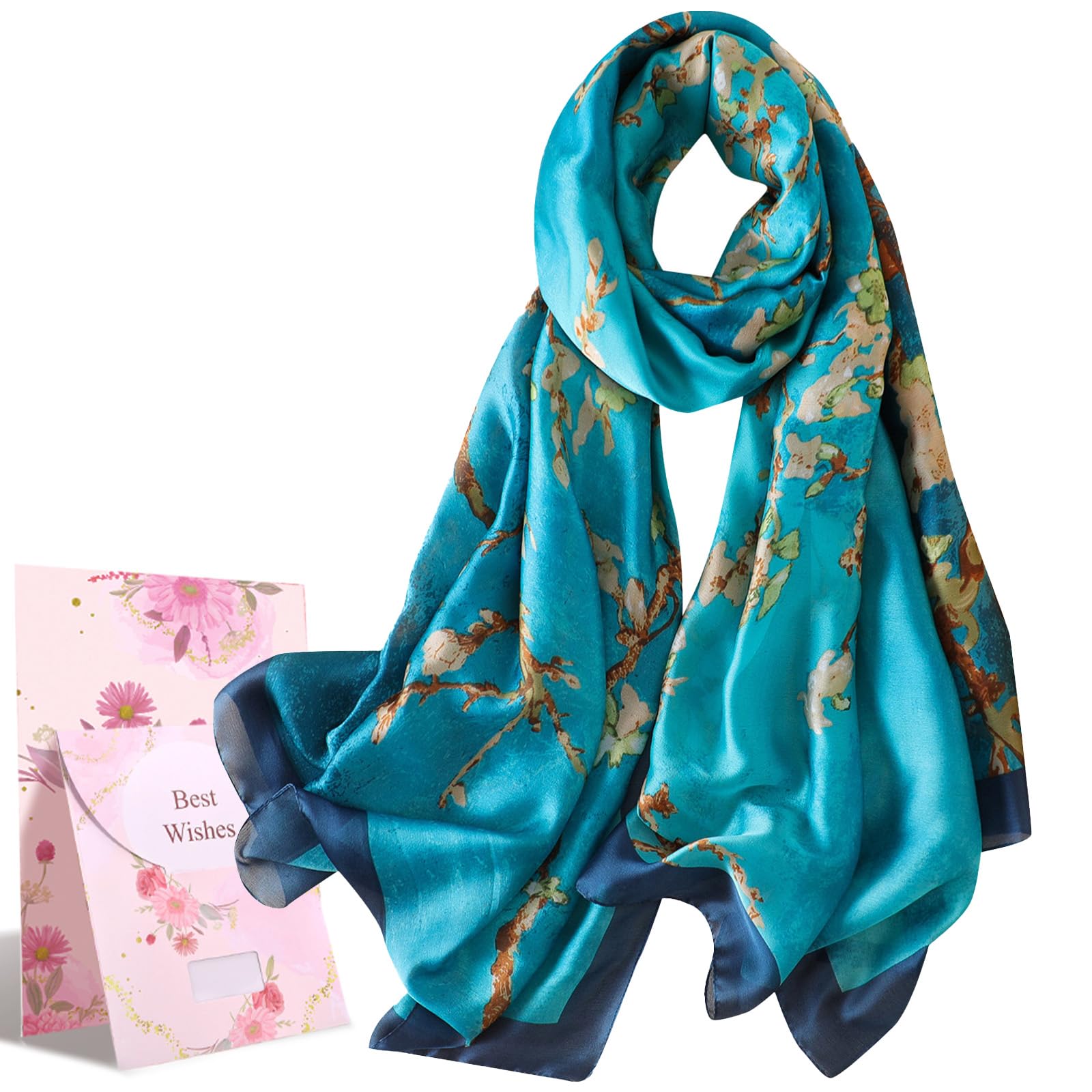 Scarfs Women Ladies Scarves Shawl Floral Scarf Leopard Print Scarf Wrap Satin Scarf Shawl Mulberry Silk Scarf Peacock scarf