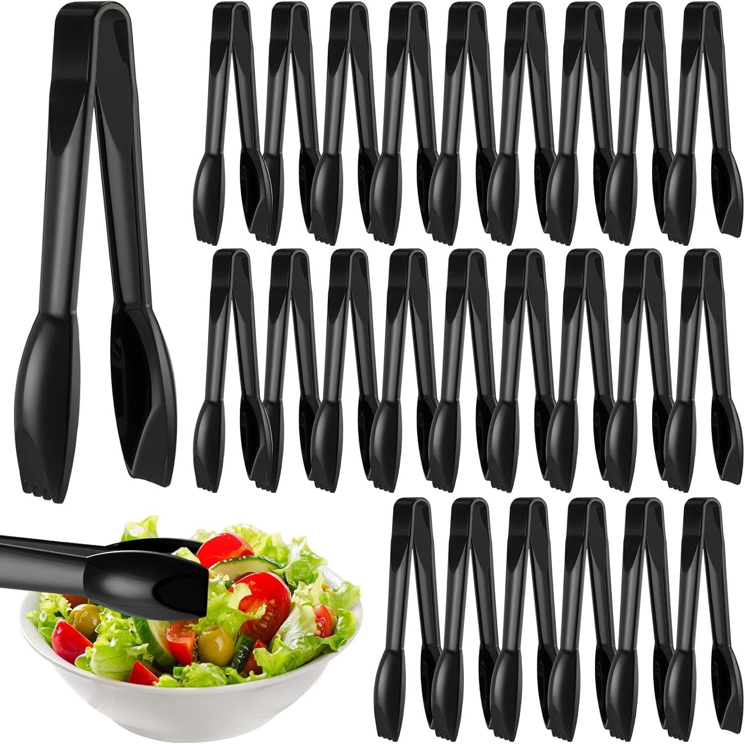 6 Inch Utility Tong Plastic Serving Tongs Bulk Scalloped