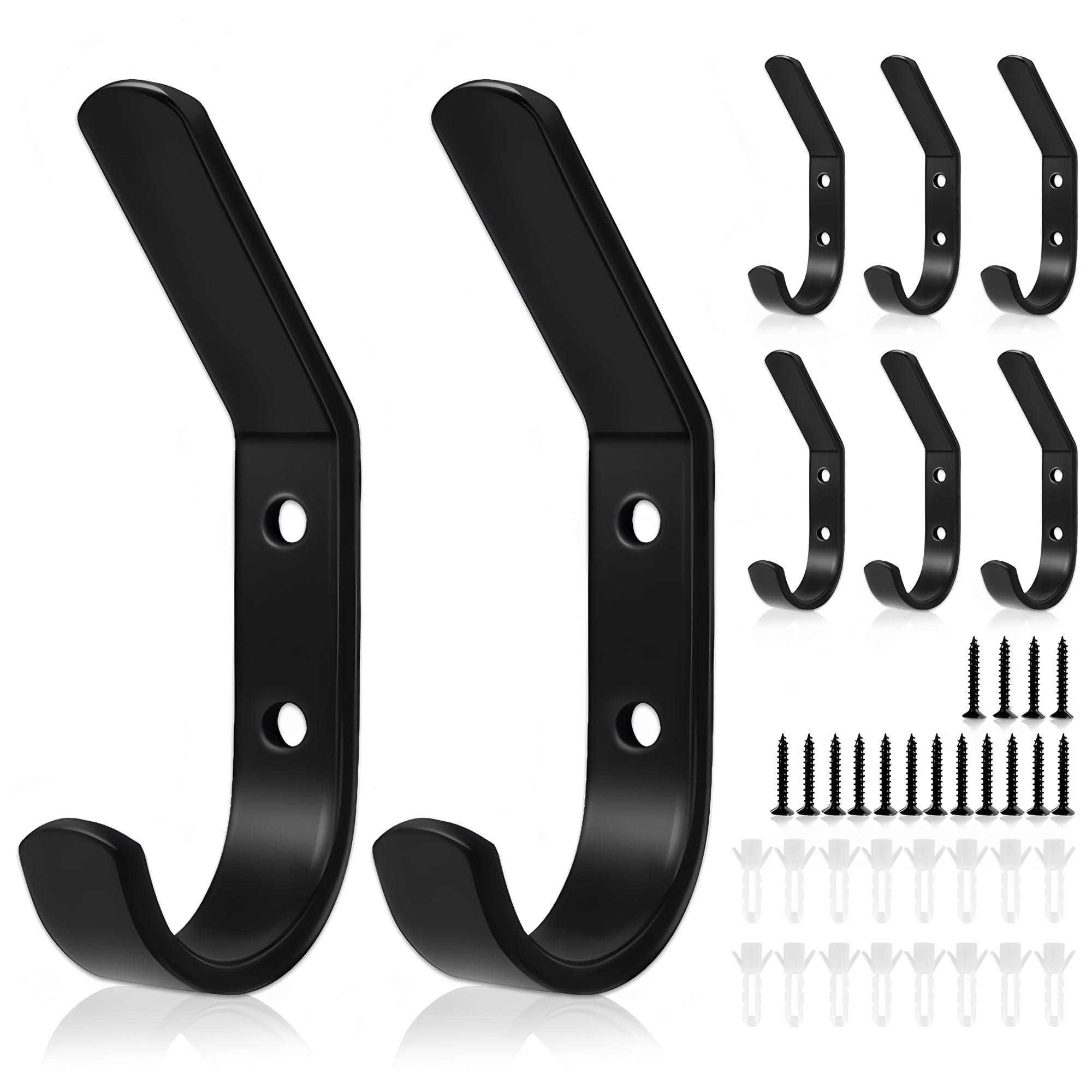 MIVITOOM 8 Pack Wall Hooks for Hanging Coat 10kg, Coat Hooks for Door Wall Mounted - Space Saving Towel Hooks for Hanging Clothes Robes Bags Keys in Bathroom Bedroom Living Room