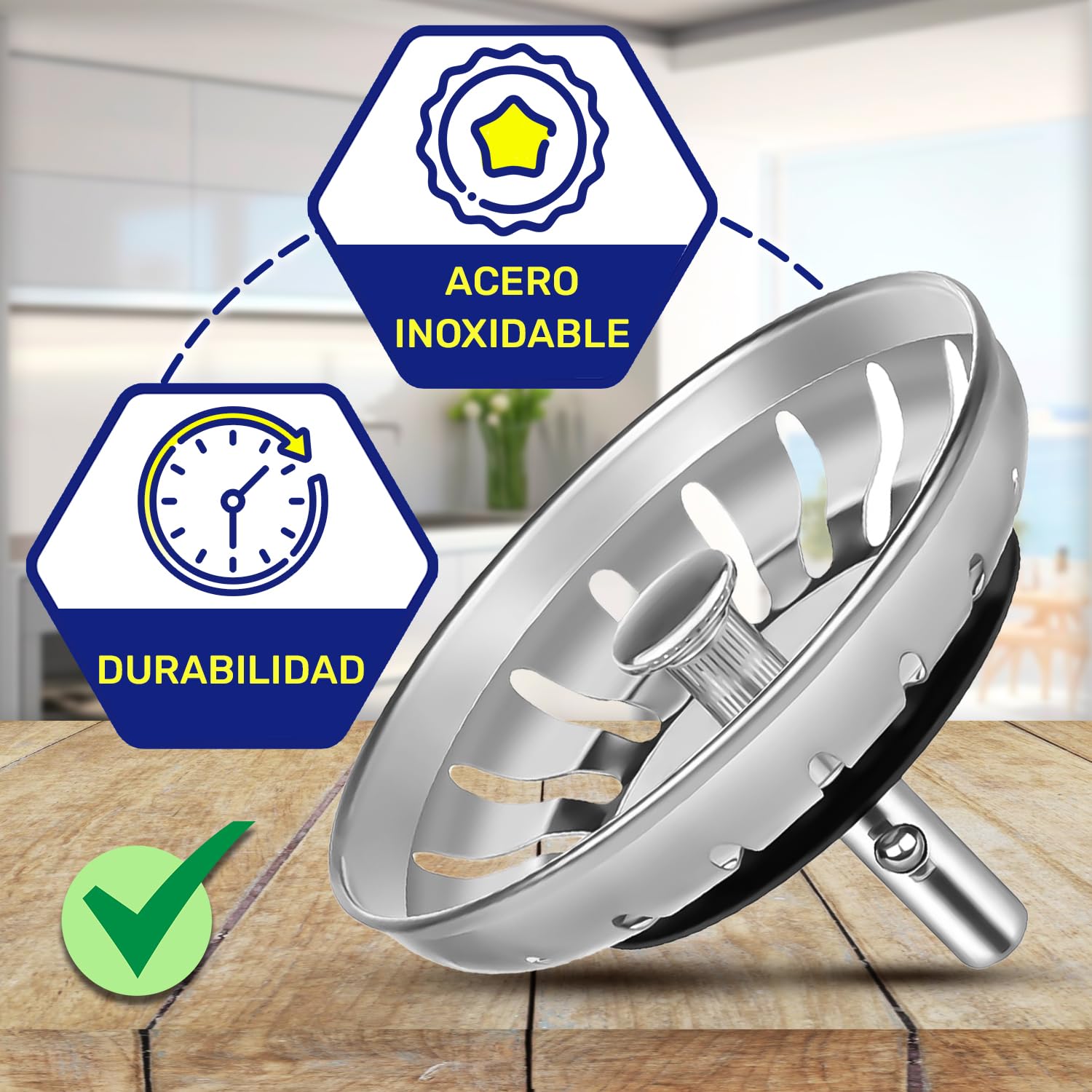 Tapon Fregadero Cocina Universal Ø 84 mm H 18 mm en Acero Inoxidable con Código Original 133.0042.853 1330042853 1330042867 1920059 para Franke - Made IN Italy - MONTERAL