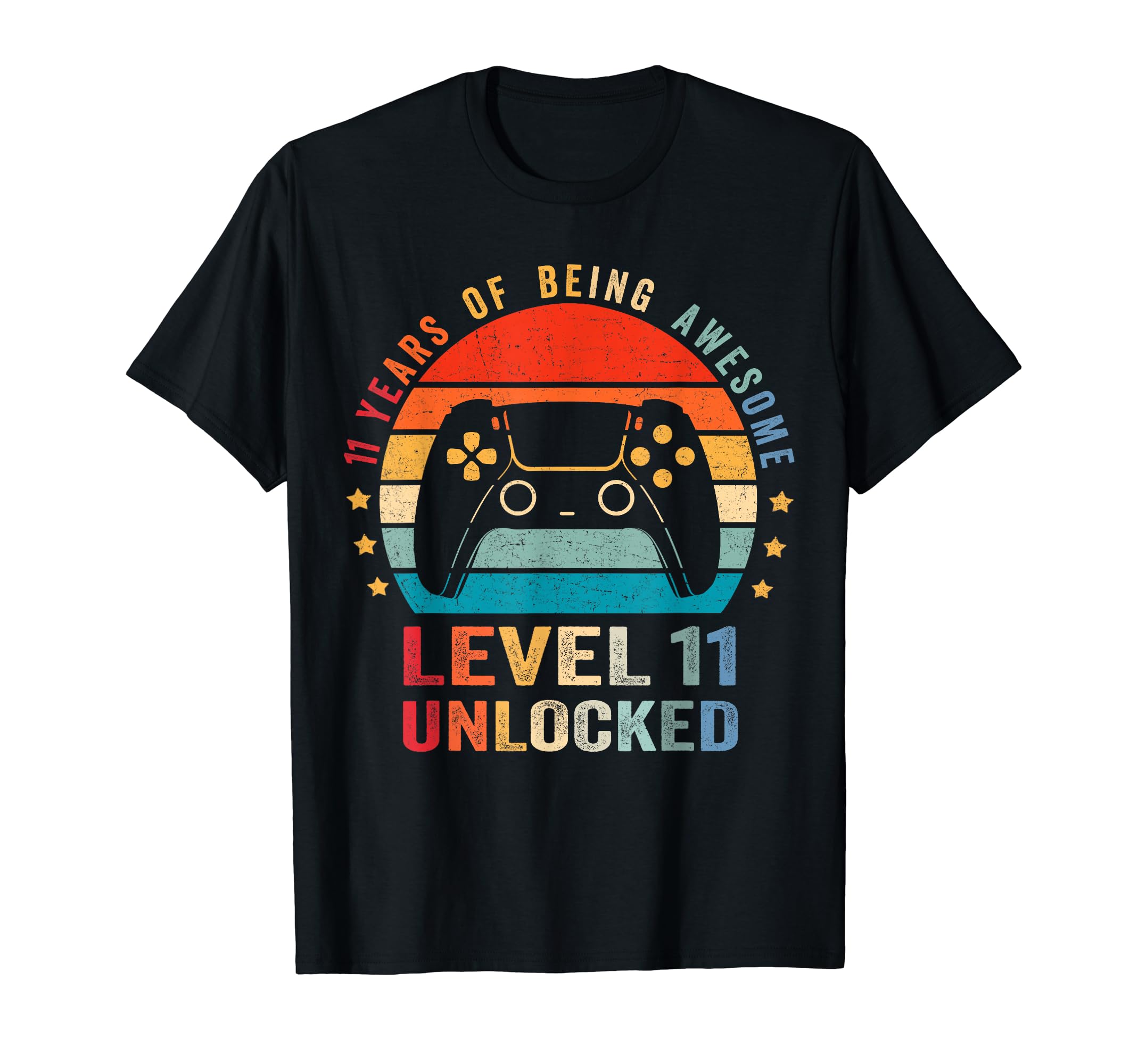 Vintage 11th Birthday Shirts 11 Years Old GiftsLevel 11 Unlocked Shirt Funny Video Gamer 11th Birthday Gift T-Shirt