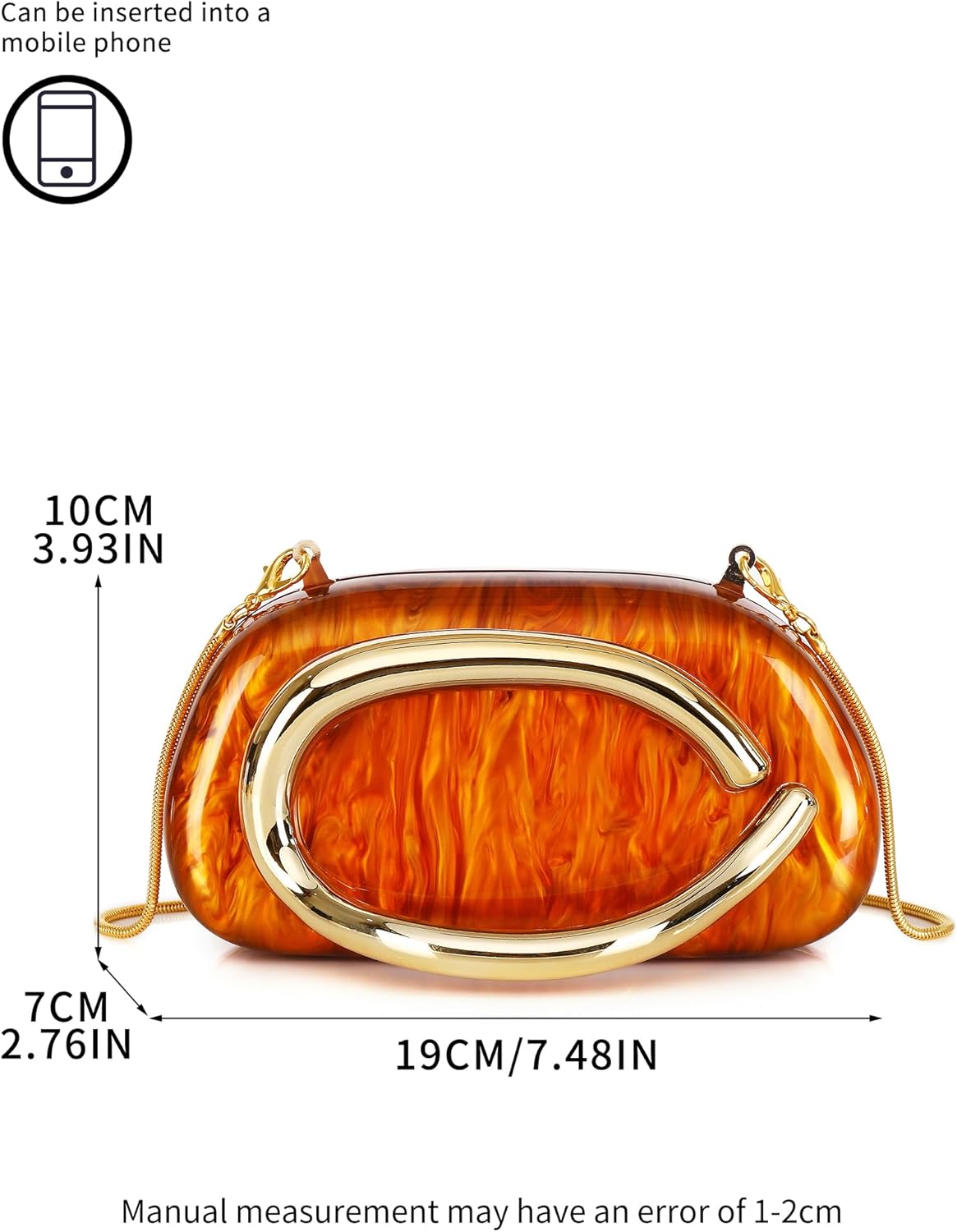 Labair Acrylic Clutch Purses for Women Marble Evening Bag Trendy Metal Handle Purses Handbags for Wedding Party Formal.