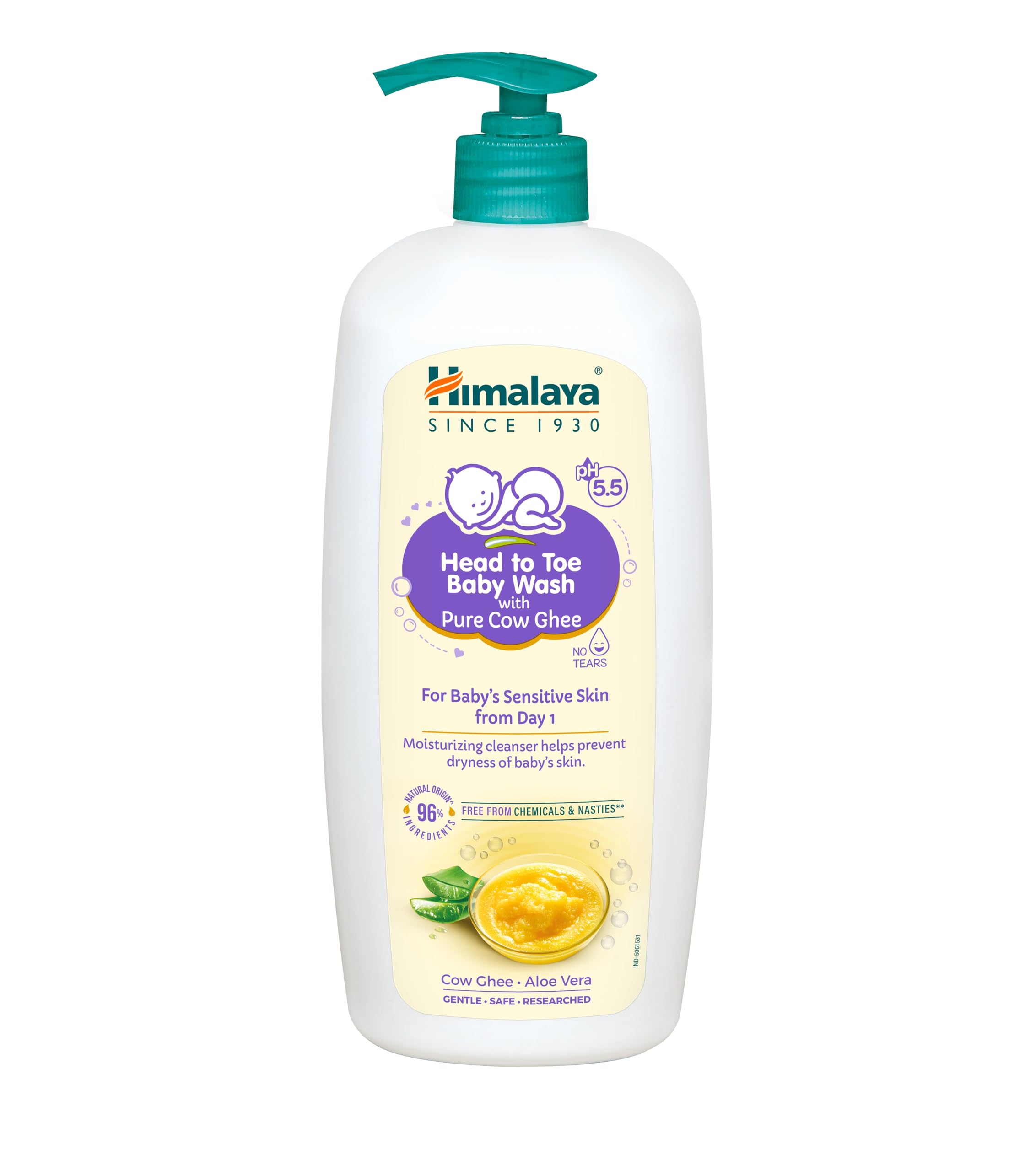 Himalaya Head To Toe Baby Wash With Pure Cow Ghee 700Ml|Ph5.5|Aloe Vera|Soap Free |Safe For Newborn|For Baby's Sensitive Skin From Day 1|No Parabens|No Phthalates|No Sulphates|Dermatologically Tested-image-13