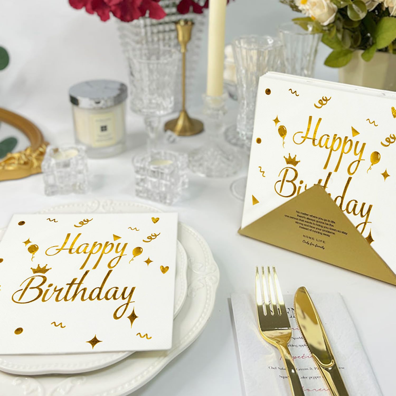 Lot De 20 Serviettes Jetables En Papier Double Épaisseur De