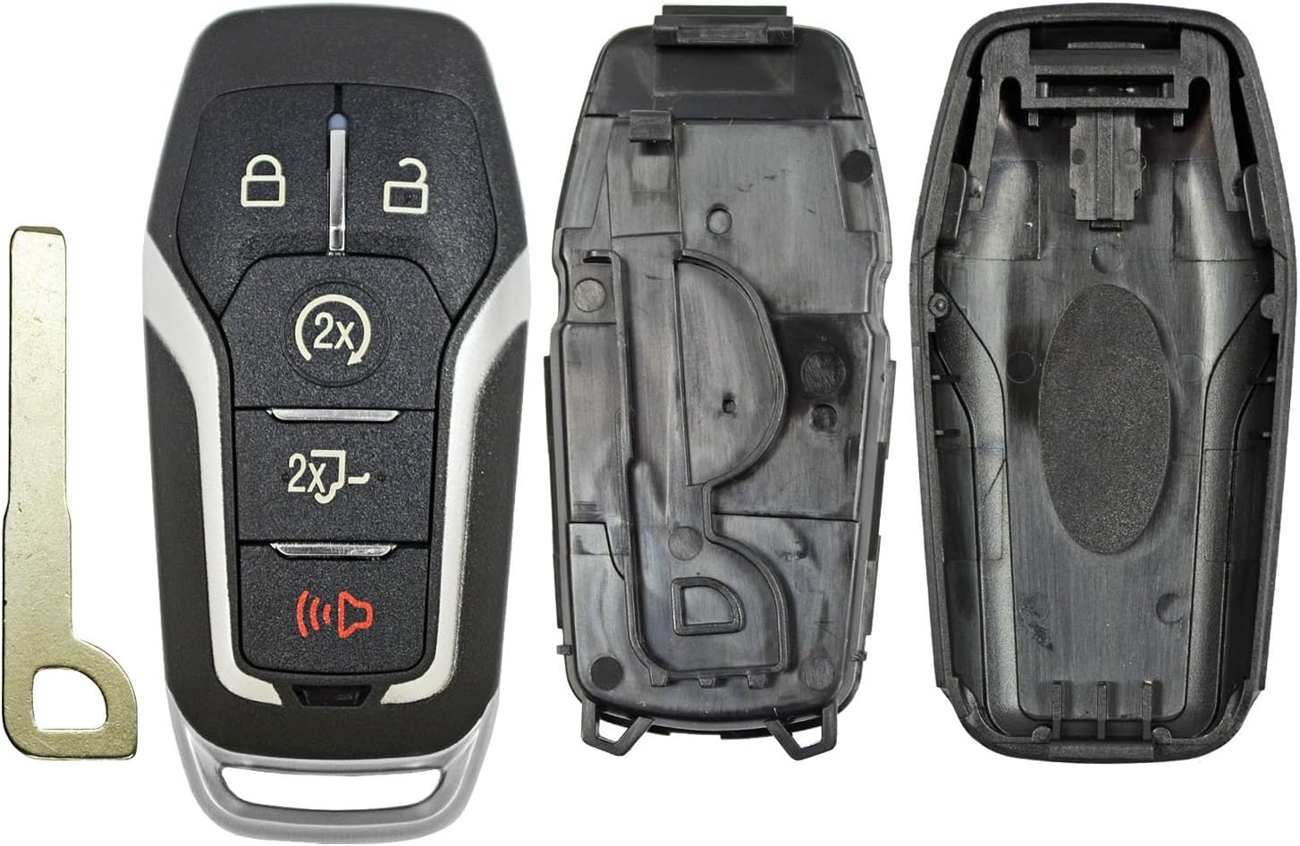 qualitykeylessplus Bundle Replacement Remote Case, Button Pad and Uncut Blade for Ford remotes with FCC ID: M3N-A2C31243300 (1)