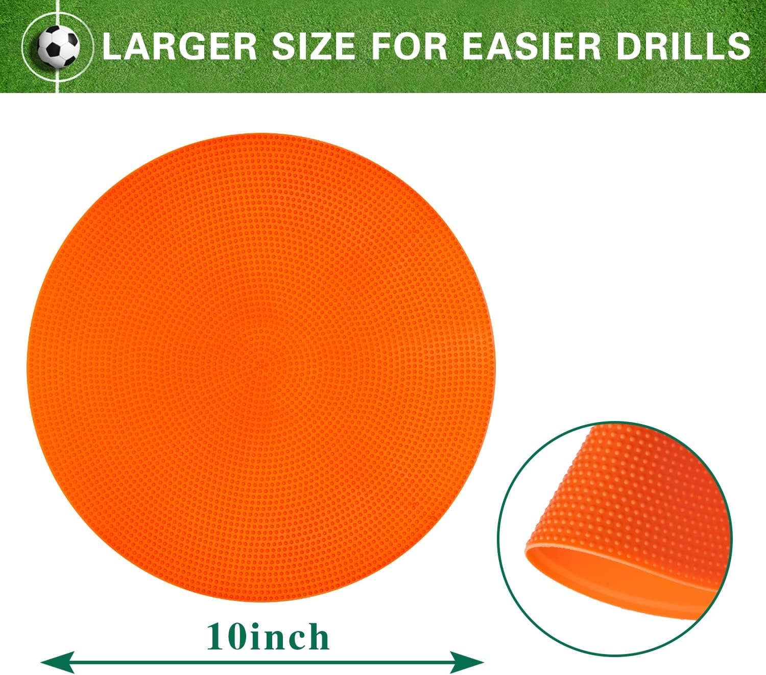 Poly Spot Markers 4inch/9 inch Non-Slip Rubber Agility Markers Flat Field Cones Floor Dots for Football, Soccer, Basketball Training Markers, School Activities, Exercise Drills, Social Distancing