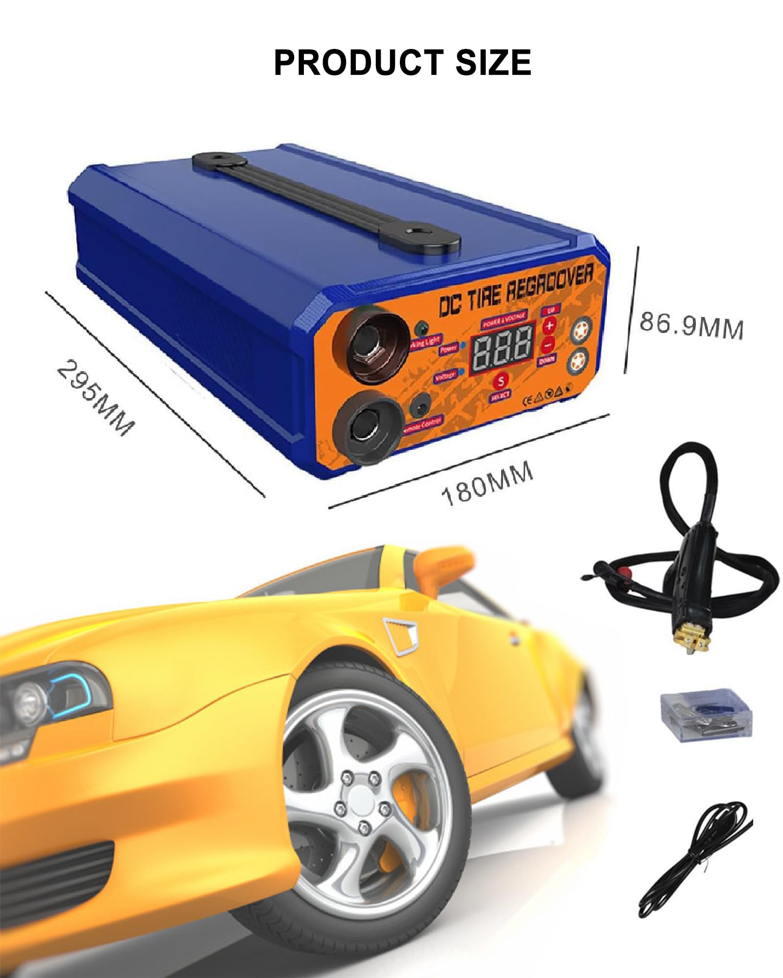 Reifenrillwerkzeug, Reifenrillschneider 1000 W, Digitale Anzeige FüR Beheizte Reifenrillmaschine, ReifenrillgeräT Mit 20 StüCk Klingen FüR Gummi Und Reifen,220V