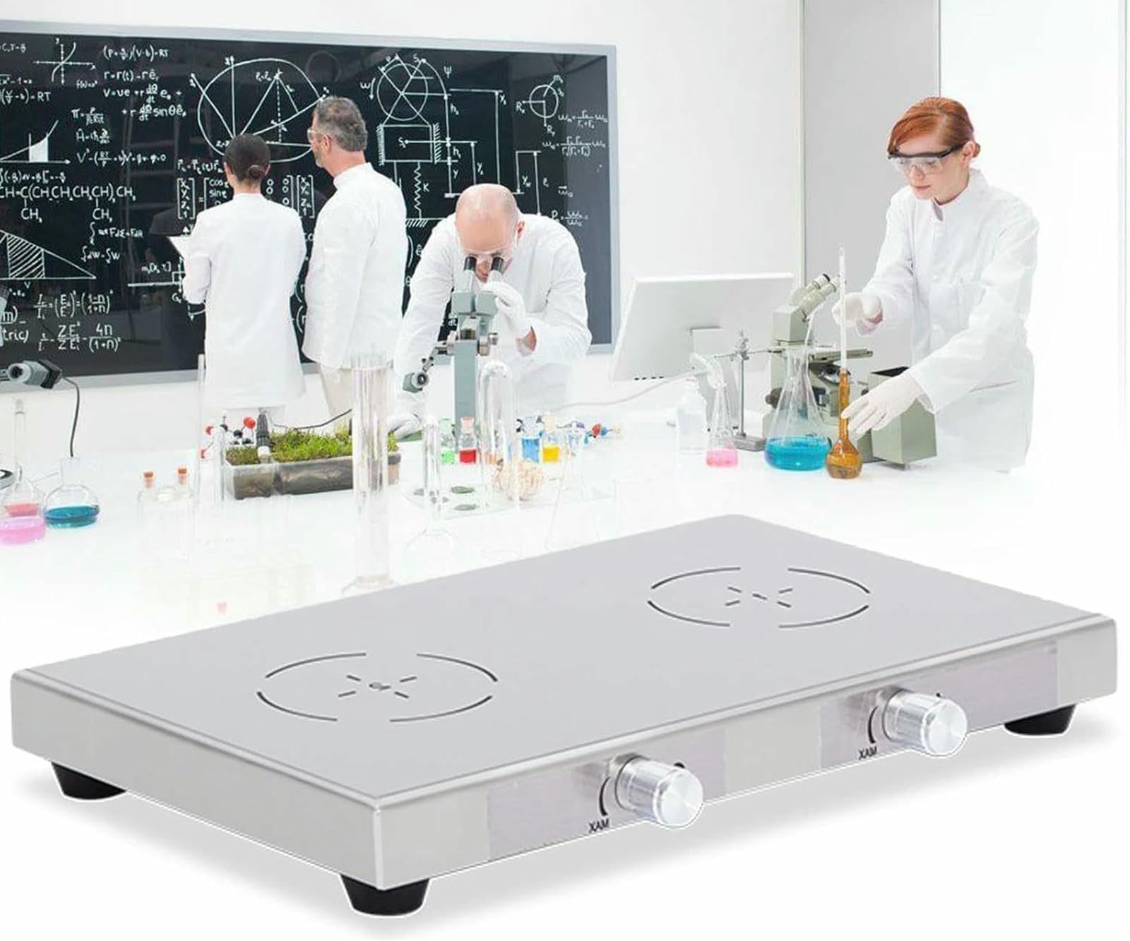Agitateur magnétique multiposition de laboratoire 1/2/4/6 postes avec plateau inox de travail