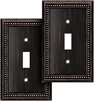 Vista 94 de Henne Bery Sunken Pearls - Placa de pared decorativa resistente para interruptor, cubierta para tomacorrientes (doble dúplex, níquel satinado)