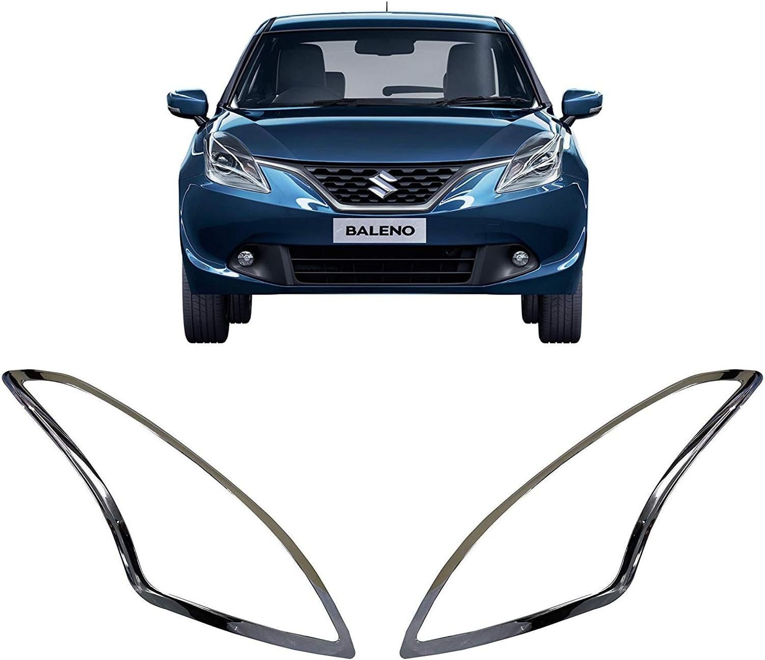 GKS Headlight Chrome for Maruti Suzuki Baleno (set of 2 pcs) | Halogen