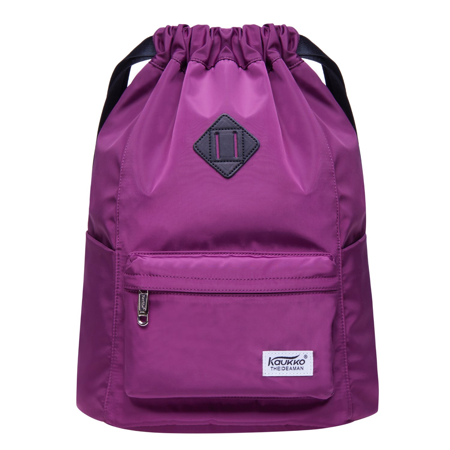 KAUKKO Bolsa de gimnasio de lona con cordón y bolsillo interior, mochila escolar, mochila deportiva de — view 20