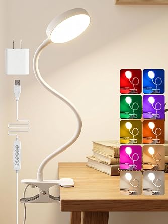 Clip Light, LED, 10 RGB Light Color, 10 Brightness, Memory Function, Desk
