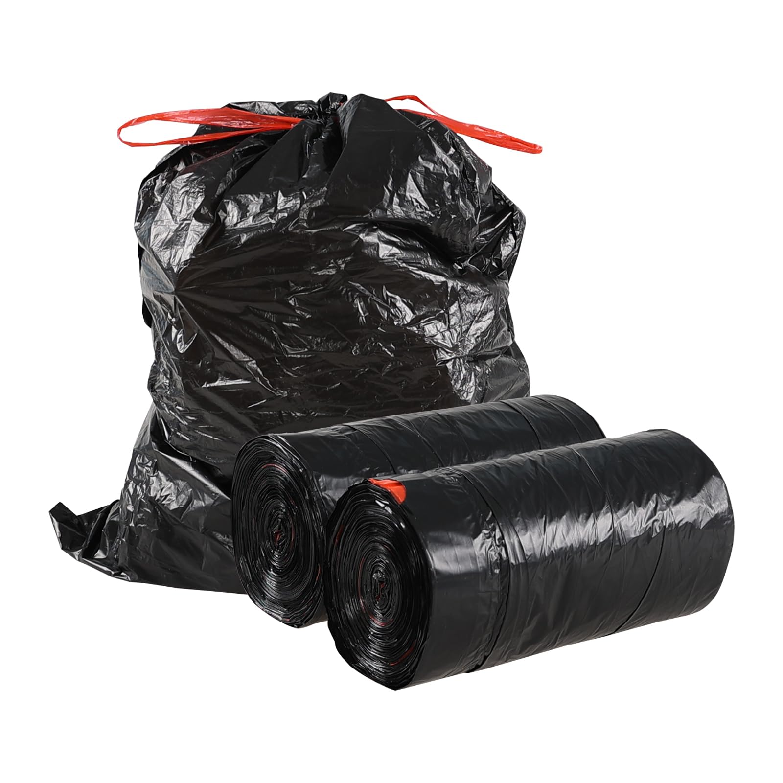 Cinkyou 6 Gallon Bathroom Trash Bags with Drawstring, Small Drawstring Garbage Bags, 104 Counts, Black