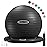 Fitvids Balance Ball with Inflatable Ring Base Kits, 65cm 26-inch Anti-Burst and Slip Resistant Exercise Yoga Chair for Home or Office Desk, Includes Air Pump, Black