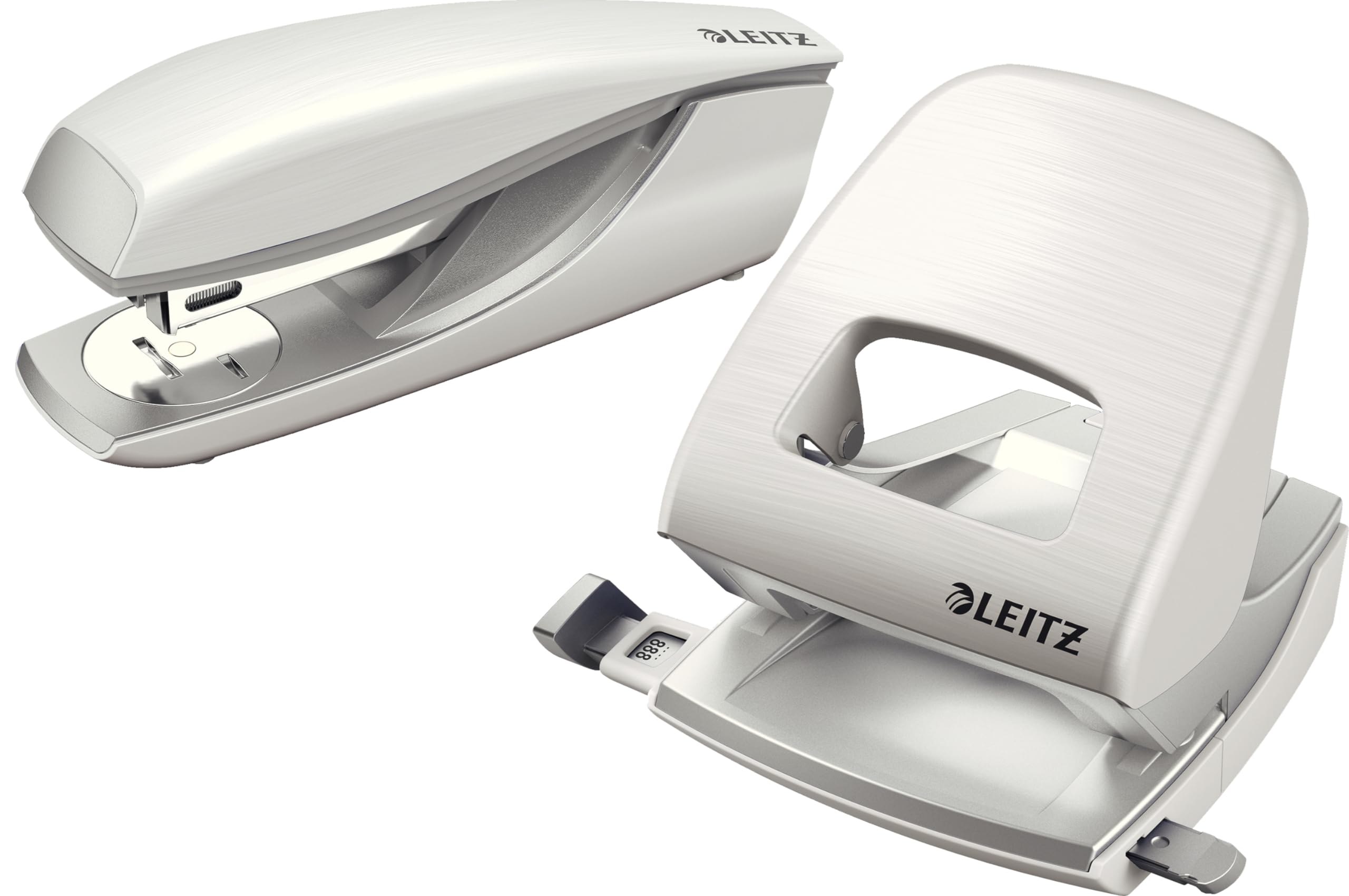 Leitz NeXXt Style Metall Locher + Büroheftgerät 30 Blatt Schreibtisch Bundle (arktik weiß)