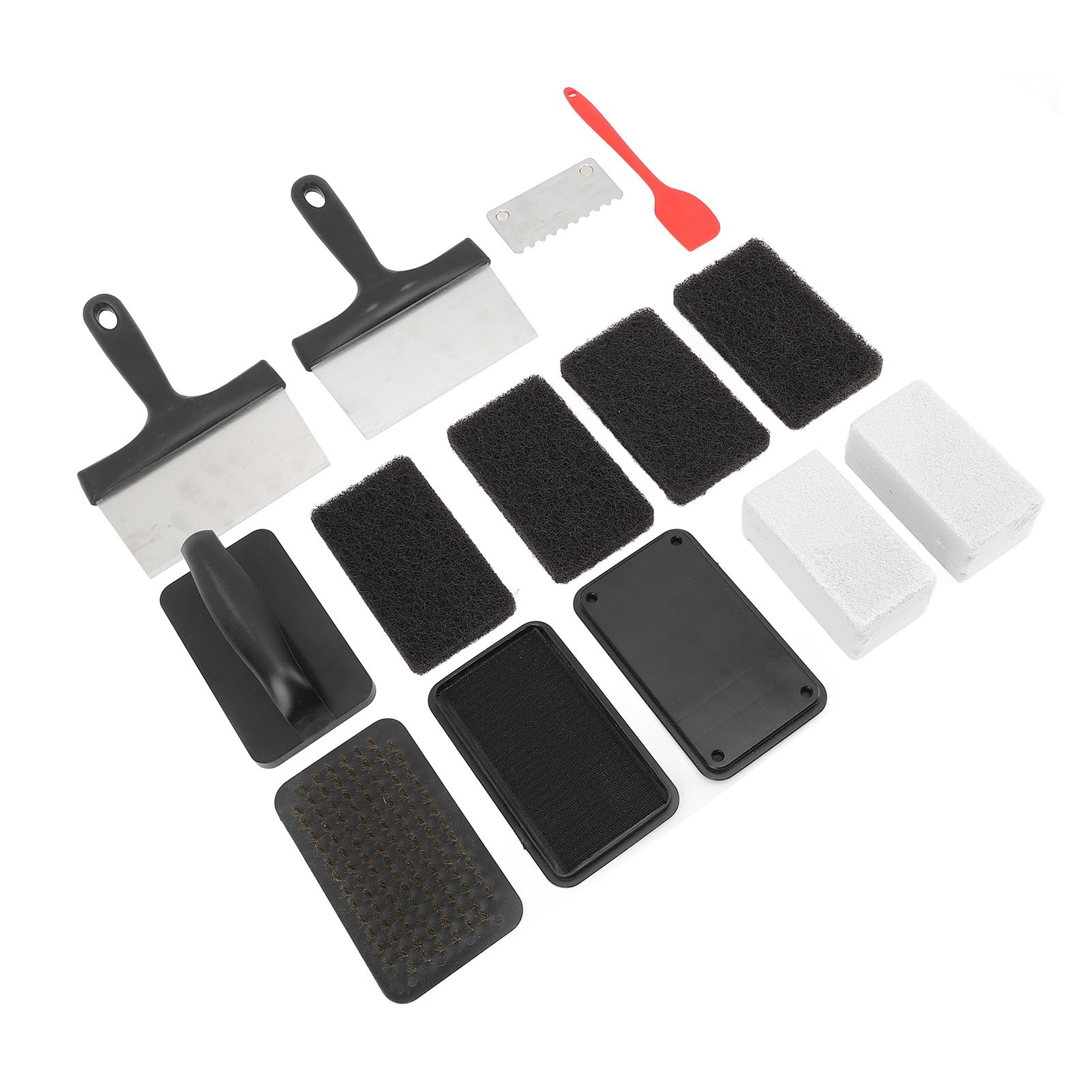 Kit de Nettoyage de Plaque Chauffante, élimination des Taches D'huile, Poignée Anti-chaleur, Kit de Nettoyage de Gril Multifonctionnel (14 pièces)