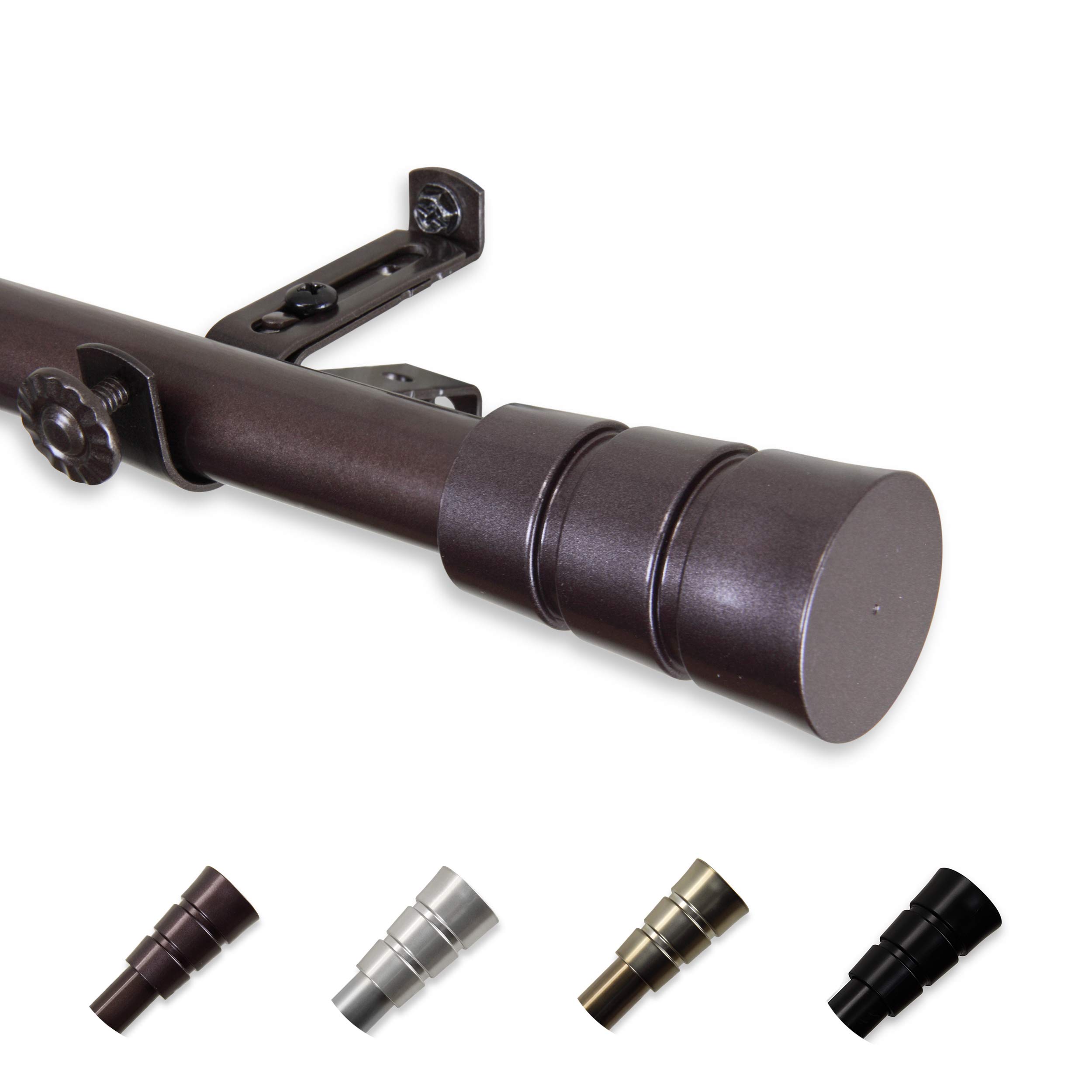 Rio Curtain Rod 66-120 inch - Cocoa