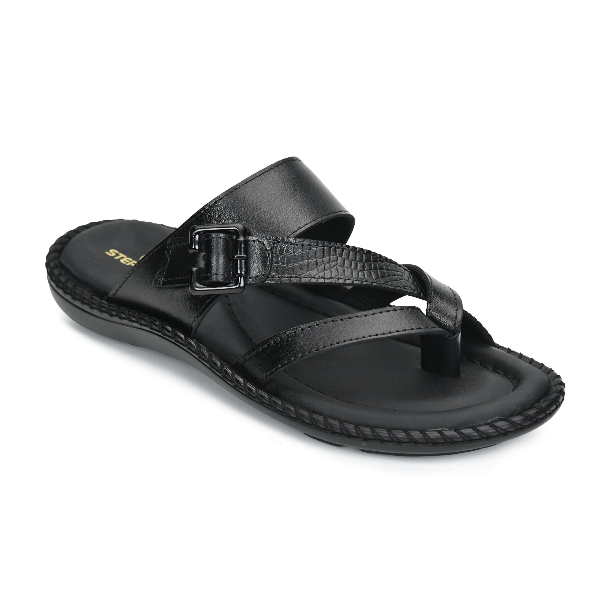 Adjustable Slippers for Men – Buckle Strap Mens Slippers Casual, Comfortable Soft Sole Chappal for Men-image-8